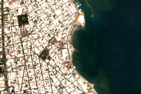 Satellite image of Playa Villa del Mar and its surroundings