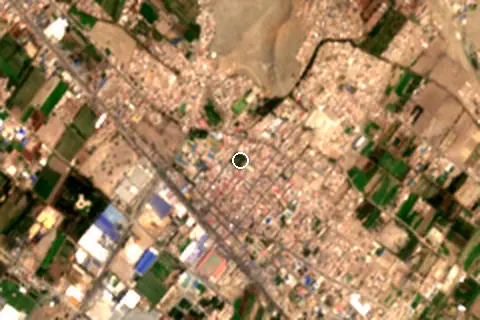 Satellite image of Playa Arica and its surroundings