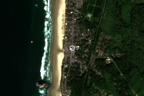 Satellite image of Cannon Beach and its surroundings