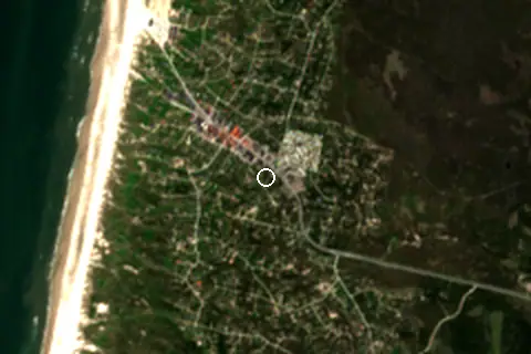 Satellite image of Henne Strand and its surroundings