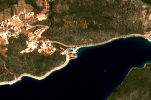 Satellite image of Akçagerme Plajı and its surroundings
