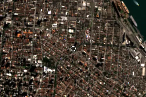 Satellite image of Santos and its surroundings