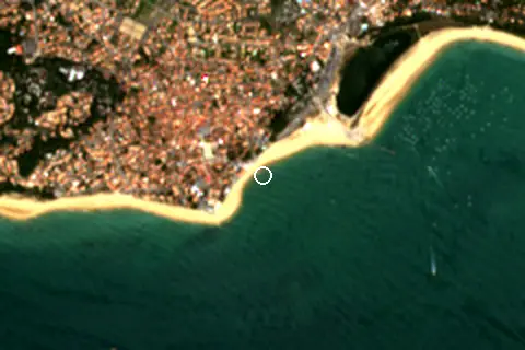 Satellite image of Grande Plage and its surroundings