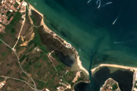 Satellite image of Kraljičina plaža and its surroundings