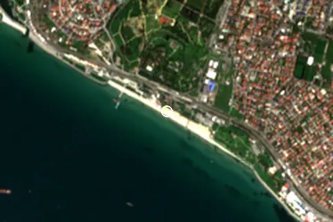 Satellite image of Florya Güneş Plajı and its surroundings