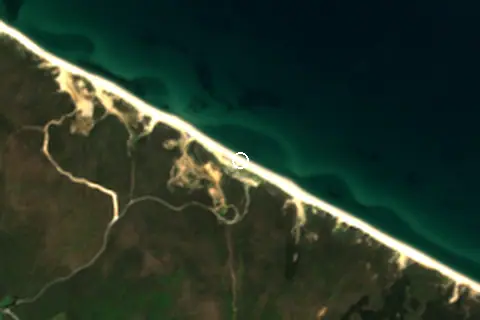 Satellite image of Ormanlı Plajı and its surroundings