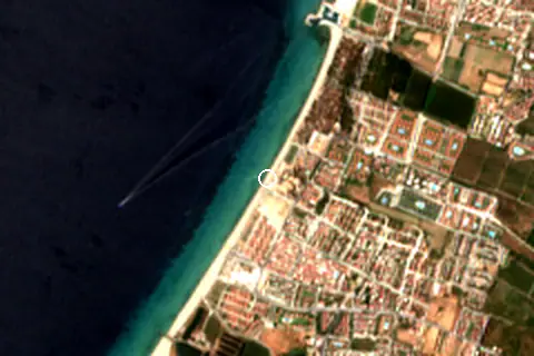 Satellite image of Sevgi Plajı and its surroundings