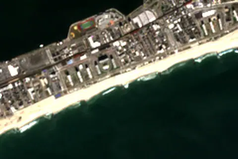 Satellite image of Rockaway Beach and its surroundings