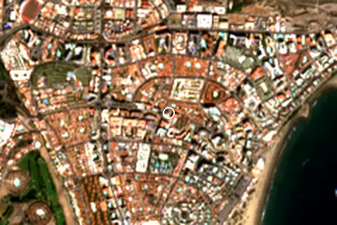 Satellite image of Playa del Inglés and its surroundings