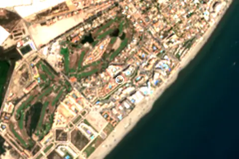 Satellite image of Playa Serena and its surroundings