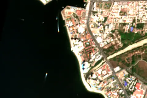 Satellite image of Playa de Oro and its surroundings