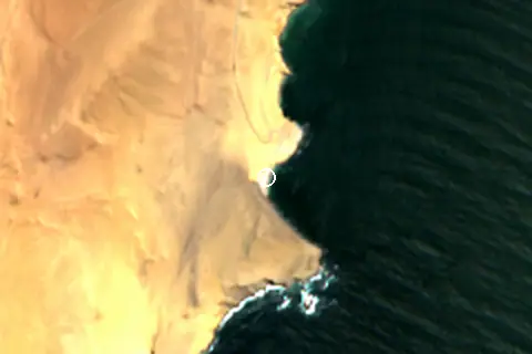 Satellite image of Playa La Mina and its surroundings