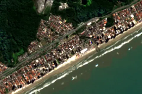 Satellite image of Mongaguá and its surroundings