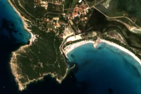 Satellite image of Porto Pino and its surroundings