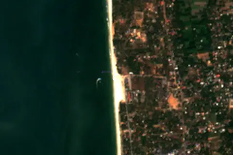 Satellite image of Malpe Beach and its surroundings
