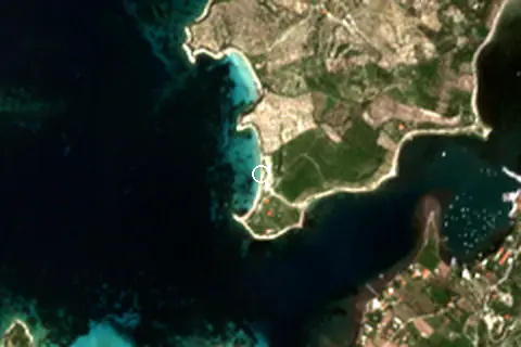 Satellite image of Pissa Plajı and its surroundings