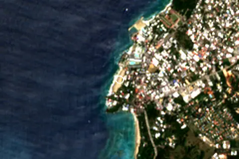 Satellite image of Playa Alicia and its surroundings