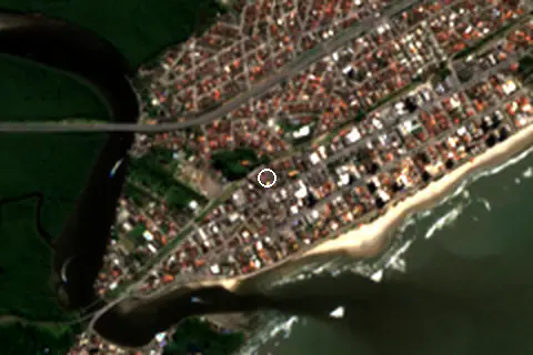Satellite image of Itanhaém and its surroundings