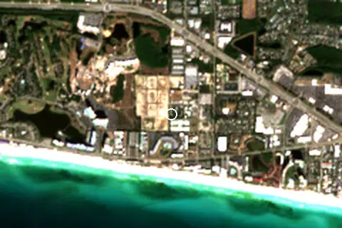 Satellite image of Miramar Beach and its surroundings