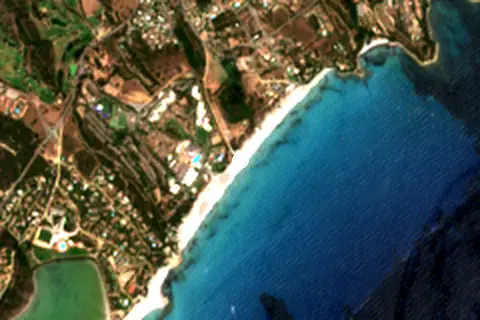 Satellite image of Villasimius and its surroundings