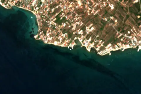 Satellite image of Plaža Soline and its surroundings