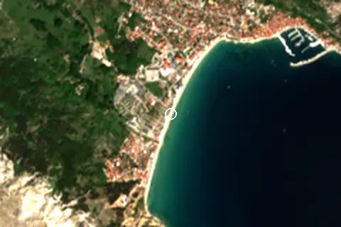 Satellite image of Vela plaža and its surroundings