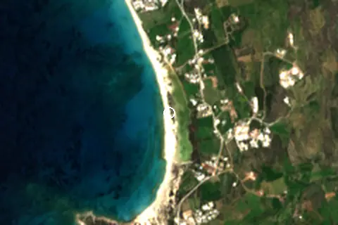 Satellite image of Glyfada Beach and its surroundings