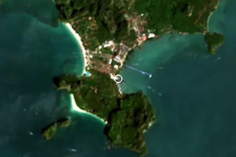 Satellite image of Railay Beach and its surroundings