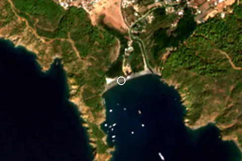 Satellite image of İnlice Plajı and its surroundings