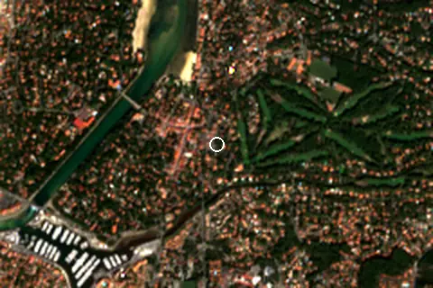 Satellite image of Hossegor and its surroundings