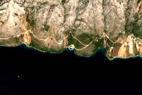 Satellite image of Plaža Slatina and its surroundings