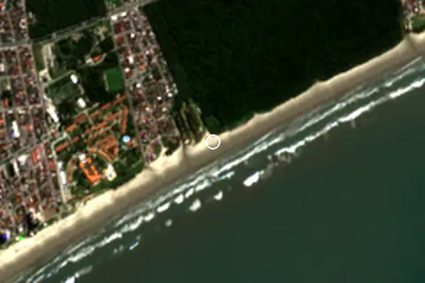 Satellite image of Praia Linda and its surroundings