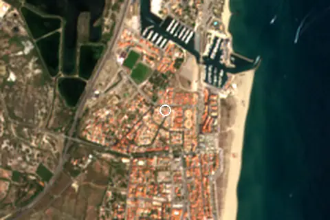 Satellite image of Le Barcarès and its surroundings