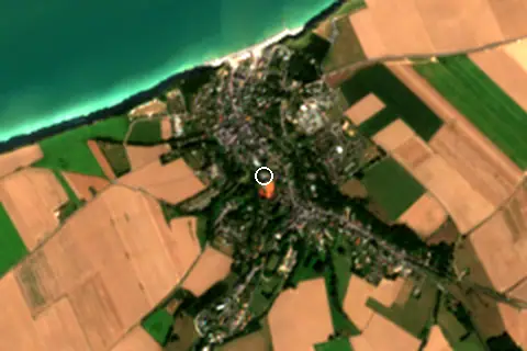 Satellite image of Veules-les-Roses and its surroundings