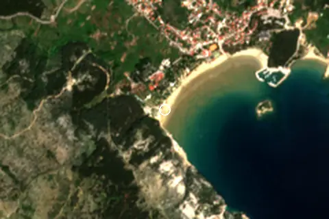 Satellite image of Rajska plaža and its surroundings