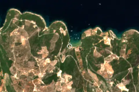 Satellite image of Plaža Lovrečina and its surroundings