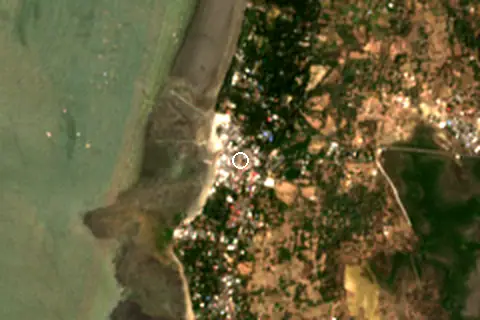 Satellite image of Gorai Beach and its surroundings