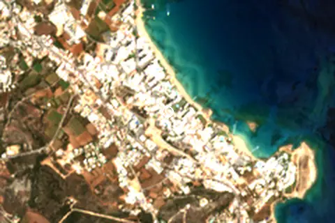 Satellite image of Protaras and its surroundings