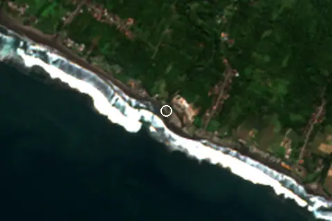 Satellite image of Pantai Yeh Leh and its surroundings
