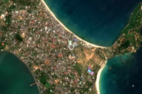 Satellite image of Trincomalee Beach and its surroundings