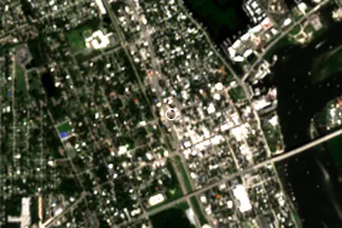 Satellite image of New Smyrna Beach and its surroundings