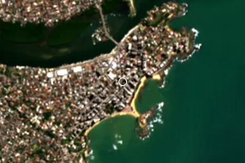 Satellite image of Guarapari and its surroundings