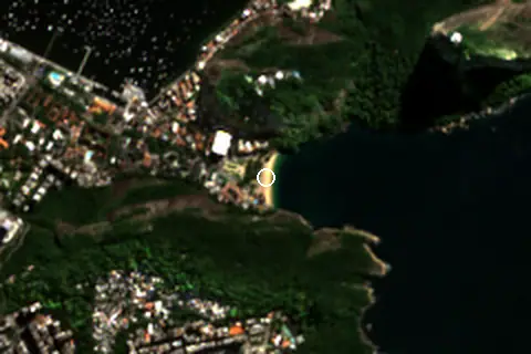 Satellite image of Praia Vermelha and its surroundings