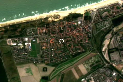 Satellite image of Blériot-Plage and its surroundings