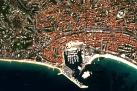 Satellite image of Cannes and its surroundings