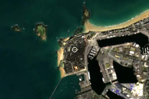 Satellite image of Saint-Malo and its surroundings
