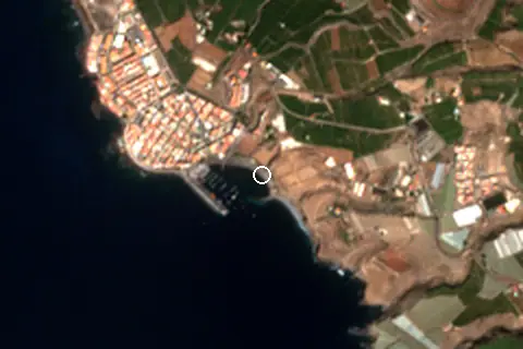 Satellite image of Playa de San Juan and its surroundings