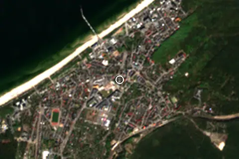 Satellite image of Międzyzdroje and its surroundings