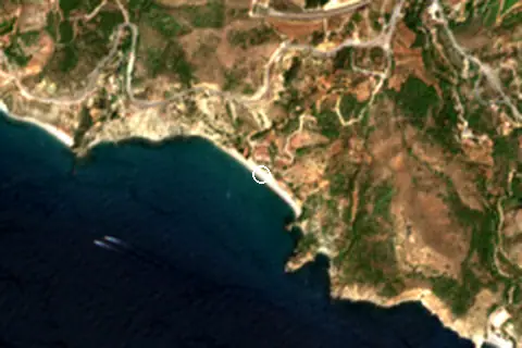 Satellite image of Playa del Cañuelo and its surroundings