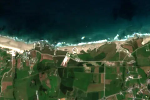 Satellite image of Playa de las Catedrales and its surroundings